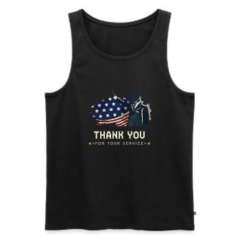 Thank You For Your Service Patriotic Veterans Day - Débardeur bio Premium Homme - noir - Devant - Michal (187cm)