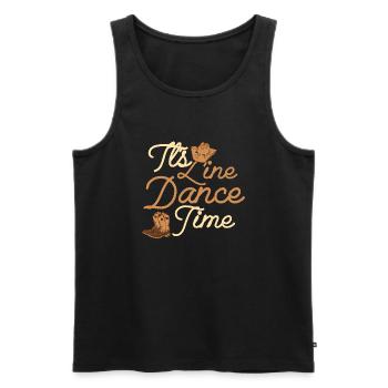 C’est l’heure de la danse en ligne Musique country occidentale - Débardeur bio Premium Homme - noir - Devant - Michal (187cm)