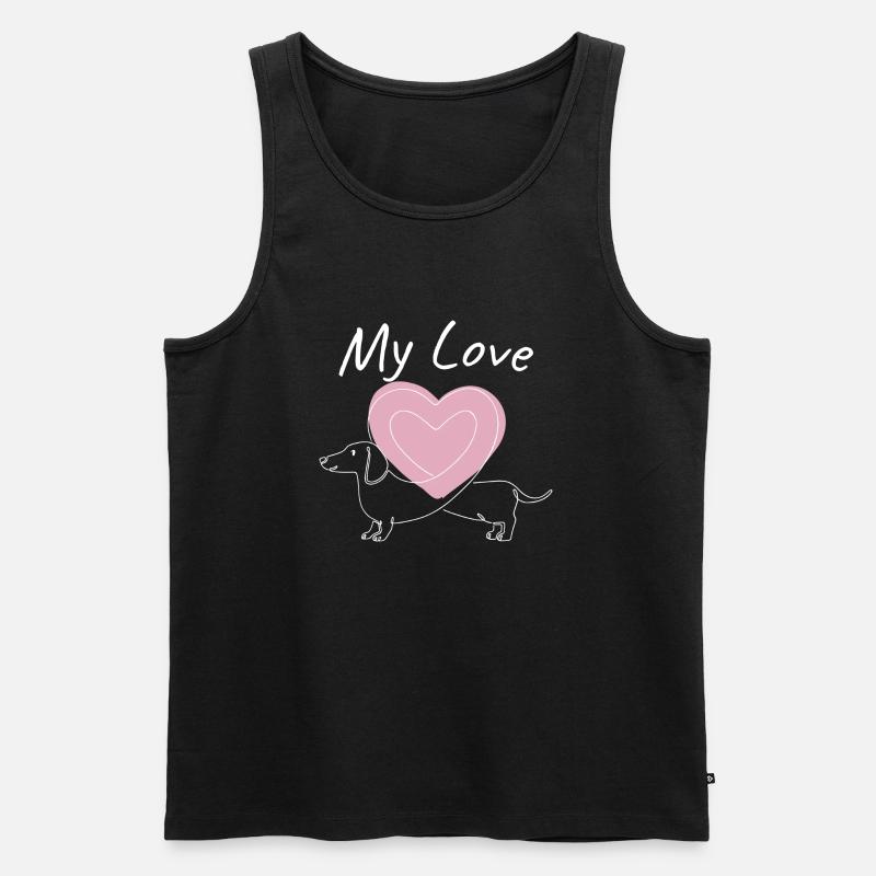 Dachshund Love - Männer Premium Bio Tank Top - Schwarz