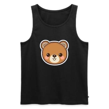 Cuddly cuddle time: cute teddy bear - Men's Premium Organic Tank Top - black - Front - AI Model Male 178 light (178cm)