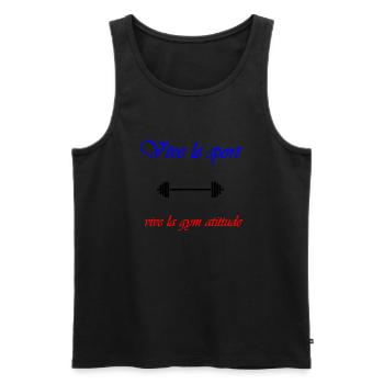 t-shirt Vive le Sport Vive la gym attitude - Débardeur bio Premium Homme - noir - Devant - AI Model Male 178 light (178cm)