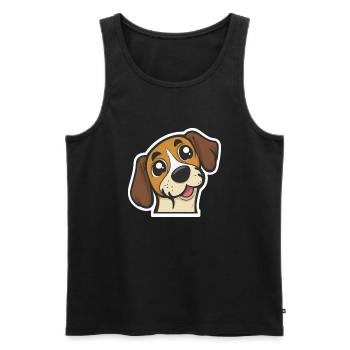 Welpen-Wonne: Süßer Hund - Männer Premium Bio Tank Top - Schwarz - Vorne - AI Model Male 178 light (178cm)