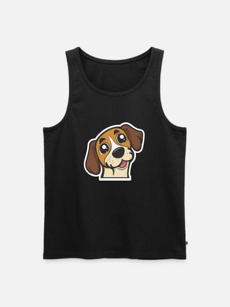Welpen-Wonne: Süßer Hund - Männer Premium Bio Tank Top - Schwarz