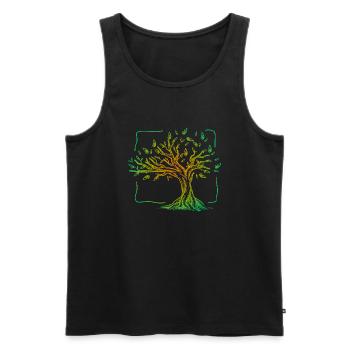 Tree of Life - Men's Premium Organic Tank Top - black - Front - Michal (187cm)