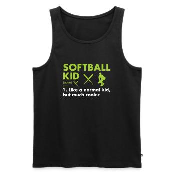 Sport Kid Définition Softball - Débardeur bio Premium Homme - noir - Devant - AI Model Male 178 light (178cm)