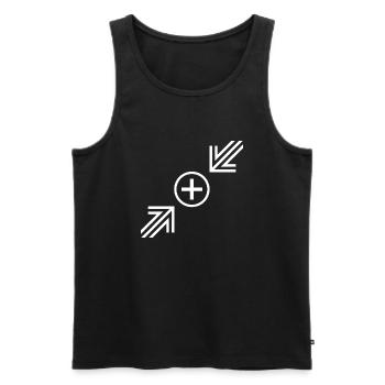 Pfeil - Männer Premium Bio Tank Top - Schwarz - Vorne - Michal (187cm)