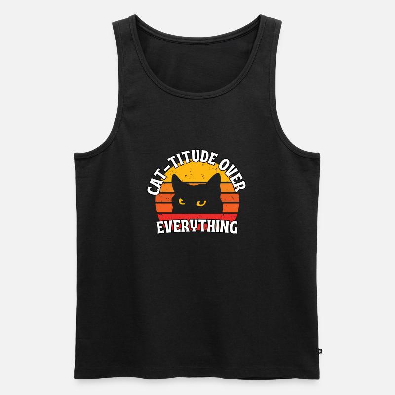 Katzen-Attitüde zu allem - Männer Premium Bio Tank Top - Schwarz