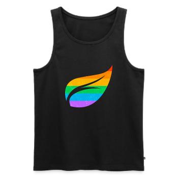 Gay Pride Parade LGBTQ+ Rainbow Flag Body Positive - Men's Premium Organic Tank Top - black - Front - Michal (187cm)
