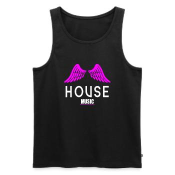Musique house - Débardeur bio Premium Homme - noir - Devant - Michal (187cm)