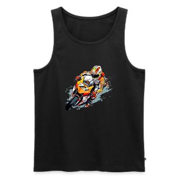Rennmotorrad Nr. 77 - Männer Premium Bio Tank Top - Schwarz - Vorne - AI Model Male 178 light (178cm)