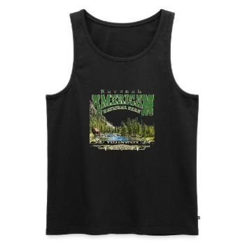 Amerikanischer Yellowstone-Nationalpark - Männer Premium Bio Tank Top - Schwarz - Vorne - AI Model Male 178 light (178cm)