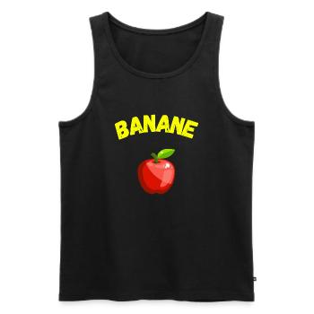 Banane mit Apfel Frühling Sommer Party vegan - Männer Premium Bio Tank Top - Schwarz - Vorne - Michal (187cm)