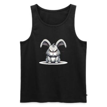 Zaar the Angry Rabbit - Men's Premium Organic Tank Top - black - Front - Michal (187cm)