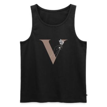 Letter V Magic butterfly - Men's Premium Organic Tank Top - black - Front - AI Model Male 178 light (178cm)