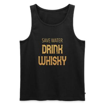 WHISKY - Débardeur bio Premium Homme - noir - Devant - AI Model Male 178 light (178cm)