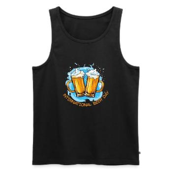 International Beer Day 2023 - Men's Premium Organic Tank Top - black - Front - AI Model Male 178 light (178cm)