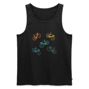 Bicycle Retro Colorful Colorful Bikes - Men's Premium Organic Tank Top - black - Front - Michal (187cm)