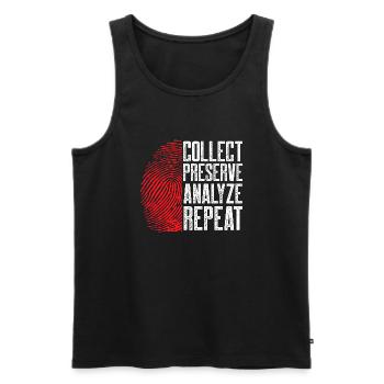 Collect Preserve Analyze Repeat | Forensic - Männer Premium Bio Tank Top - Schwarz - Vorne - Michal (187cm)