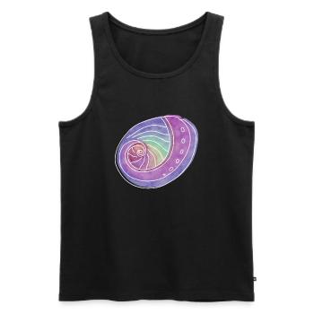 "Abalone", boho line art design, series "Shells" - Men's Premium Organic Tank Top - black - Front - AI Model Male 178 light (178cm)