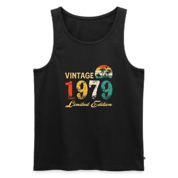Millésime 1979 Edition Limitée Fabriqué En 1979 Anniversaire - Débardeur bio Premium Homme - noir - Devant - Michal (187cm)