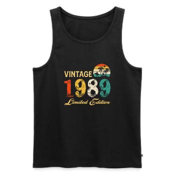 Vintage 1989 Limited Edition Made In 1989 Birthday - Men's Premium Organic Tank Top - black - Front - Michal (187cm)