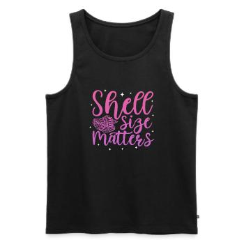 Shell size matters - Männer Premium Bio Tank Top - Schwarz - Vorne - AI Model Male 178 light (178cm)
