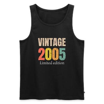 Vintage 2005 Limited Edition - Men's Premium Organic Tank Top - black - Front - Michal (187cm)