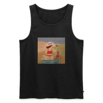 Best friends on the beach - Men's Premium Organic Tank Top - black - Front - Michal (187cm)