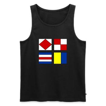 4 nautische Flaggen - Männer Premium Bio Tank Top - Schwarz - Vorne - AI Model Male 178 light (178cm)