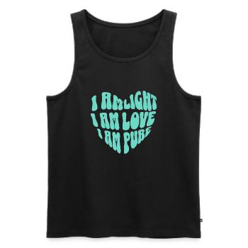 Herz, Selbstliebe, positive Affirmationen - Männer Premium Bio Tank Top - Schwarz - Vorne - AI Model Male 178 light (178cm)