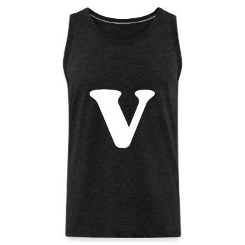 Buchstabe v - Männer Premium Bio Tank Top - Anthrazit - Vorne - Alexander (188cm)