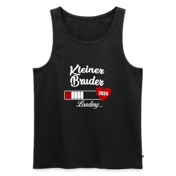 kleiner bruder loading 2024 - Männer Premium Bio Tank Top - Schwarz - Vorne - Michal (187cm)