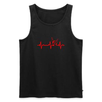 Rock and Roll Herzschlag Heavy Metal - Männer Premium Bio Tank Top - Schwarz - Vorne - Michal (187cm)
