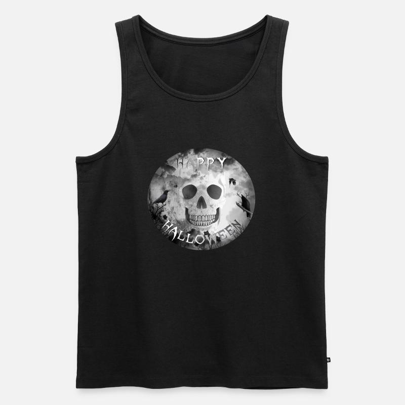 halloween skull crows - Männer Premium Bio Tank Top - Schwarz