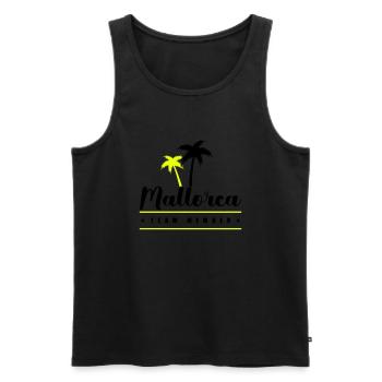 mallorca team member - Männer Premium Bio Tank Top - Schwarz - Vorne - AI Model Male 178 light (178cm)