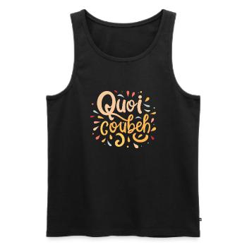 Quoicoubeh - Débardeur bio Premium Homme - noir - Devant - AI Model Male 178 light (178cm)