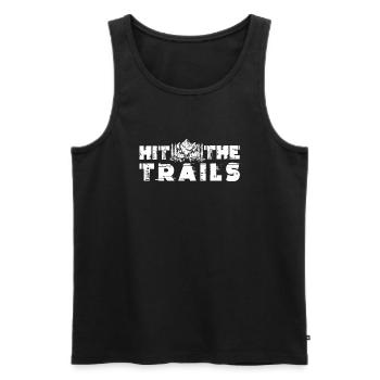 Trail Run Ultra Running Berg Trekking Laufen - Männer Premium Bio Tank Top - Schwarz - Vorne - Michal (187cm)