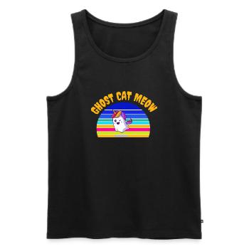 ghost cat meow - Men's Premium Organic Tank Top - black - Front - Michal (187cm)
