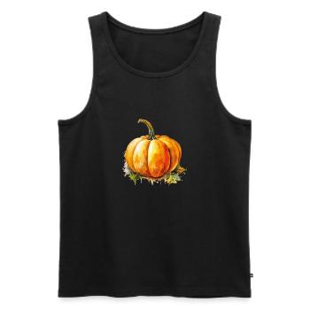 kürbis - Männer Premium Bio Tank Top - Schwarz - Vorne - Michal (187cm)
