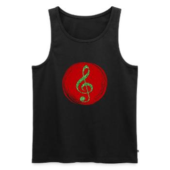 Merry Christmas Festive Melody - Men's Premium Organic Tank Top - black - Front - Michal (187cm)