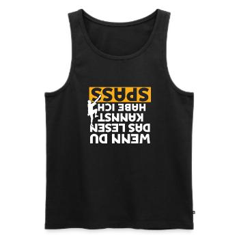 Wenn du das lesen kannst habe ich Spass Boulder Kl - Männer Premium Bio Tank Top - Schwarz - Vorne - AI Model Male 178 light (178cm)