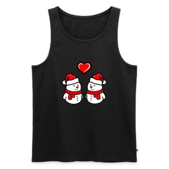 Schneemann love - Männer Premium Bio Tank Top - Schwarz - Vorne - Michal (187cm)