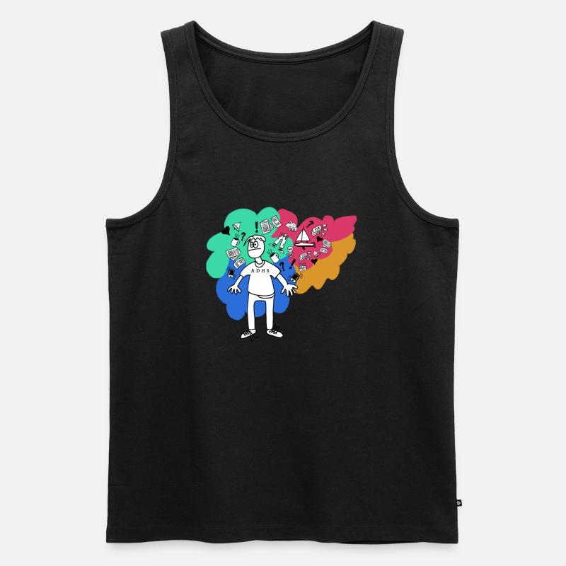 ADHS Mindset 1 - Männer Premium Bio Tank Top - Schwarz