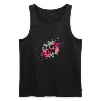 Gamer game on - Männer Premium Bio Tank Top - Schwarz - Vorne - AI Model Male 178 light (178cm)