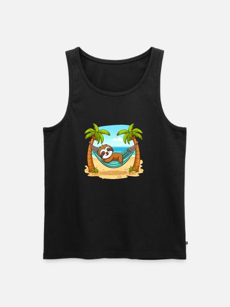 Sloth on the beach - Men's Premium Organic Tank Top - black