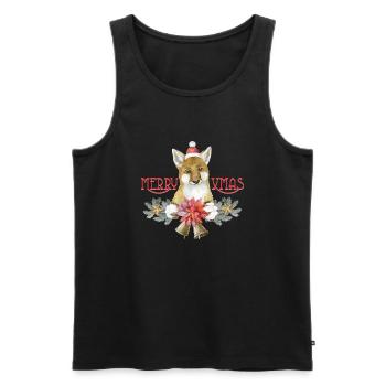 Merry Xmas - Männer Premium Bio Tank Top - Schwarz - Vorne - Michal (187cm)