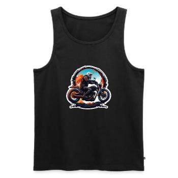 Biker / Motorrad Fahrer / Biker / Zweirad / Cross - Männer Premium Bio Tank Top - Schwarz - Vorne - AI Model Male 178 light (178cm)