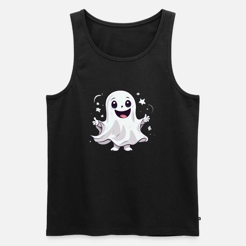 Friendly Ghost Celebration T-Shirt - Männer Premium Bio Tank Top - Schwarz