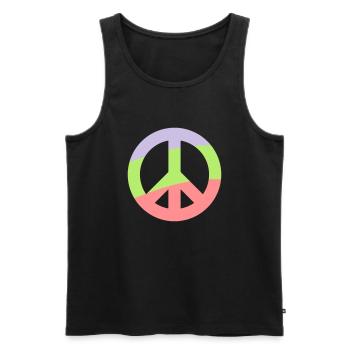 Peace - Männer Premium Bio Tank Top - Schwarz - Vorne - AI Model Male 178 light (178cm)