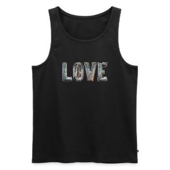 Disco Love - Men's Premium Organic Tank Top - black - Front - AI Model Male 178 light (178cm)
